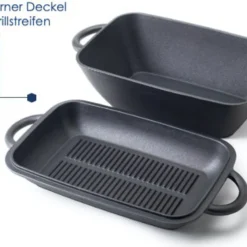 Hanseküche Gusseisen Bräter – Bereits Eingebrannter Gusseisen Topf 2in1 Mit Deckel, Gusseisenpfanne, Brotbackform Zum Brotbacken, Hochwertige Grillpfanne -Angebote Gourmet Kueche Store 0223e03f347af1d9ec97f497fc1fa28d