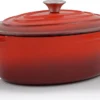 BBQ-Toro Gusseisen Cocotte | 4,3 L | Rot, Oval | Emaillierter Gusseisen Bräter -Angebote Gourmet Kueche Store 0c8b5632f7373e4a2e732a302ac3e2ea