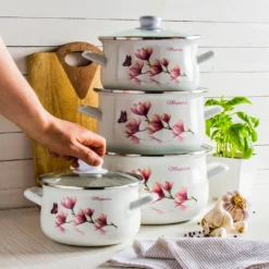 8 Tlg TOPFSET Kochtopfset Töpfe Induktionstöpfe Induktion Emaille Mit Glasdeckel -Angebote Gourmet Kueche Store 0d325031e93b4cb875fd7569343a6dcd