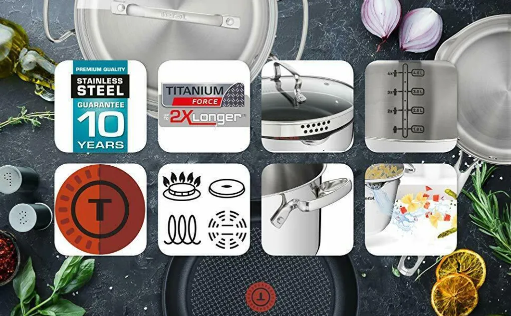 Tefal G719S734 DUETTO 8-tlg.Set 3x Kochtopf/Glasdeckel + Stieltopf + Suppenkelle 7 Tefal G719S734 DUETTO 8-tlg.Set 3x Kochtopf/Glasdeckel + Stieltopf + Suppenkelle – Bild 5