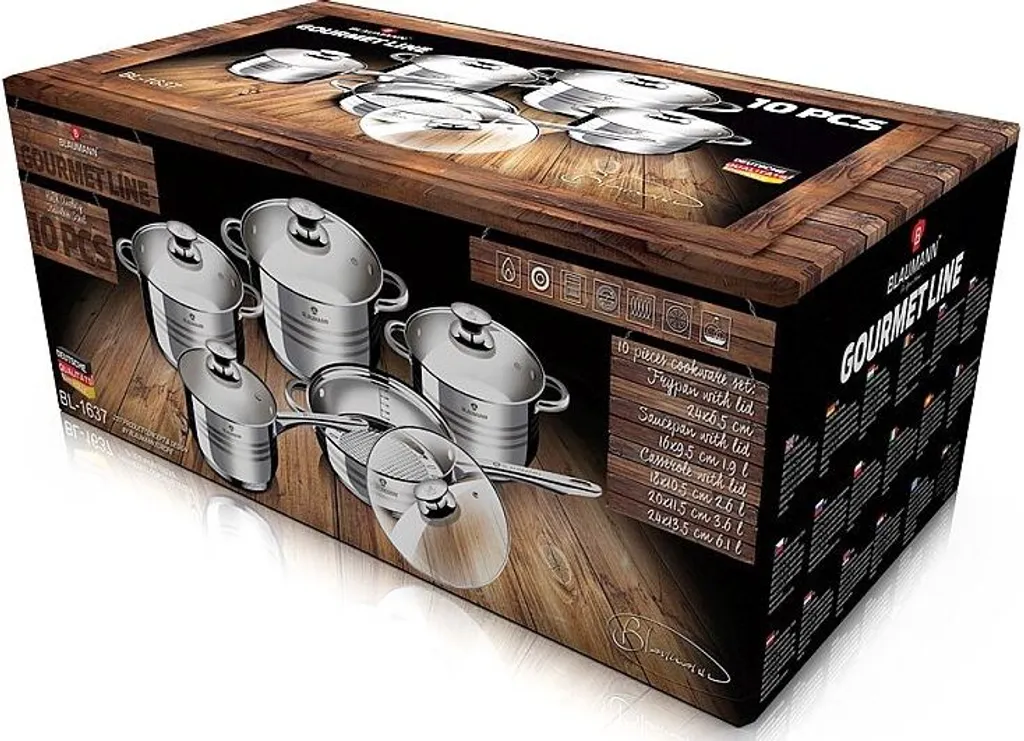 Blaumann-Gerichte Edelstahl 10 Stc Jumbo Gourmet Line BL-167 5 Blaumann-Gerichte Edelstahl 10 Stc Jumbo Gourmet Line BL-167 – Bild 3