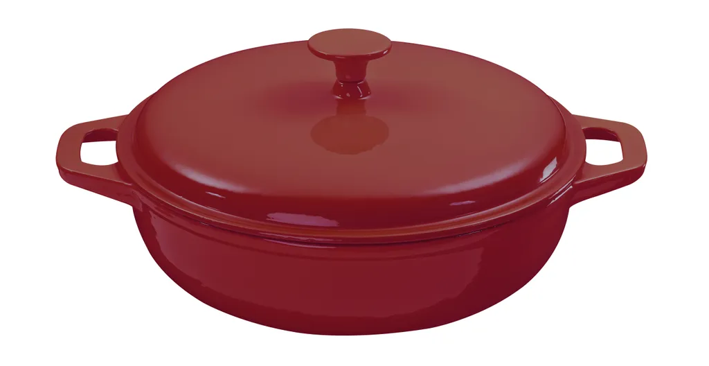 ø30cm KING® Eisengusstopf / Eisengrussbräter / Farbe: Dunkel-Rot / Ca. 9cm Hoch 3 ø30cm KING® Eisengusstopf / Eisengrussbräter / Farbe: Dunkel-Rot / Ca. 9cm Hoch