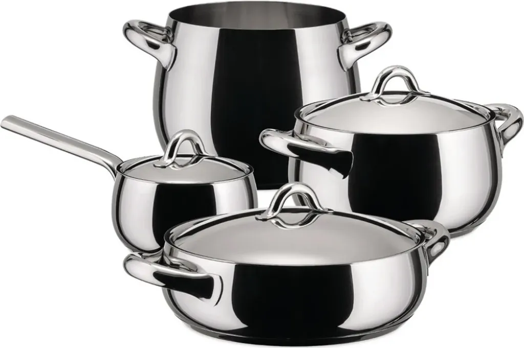 Alessi Topfset Mami - SG100S7 - 4-teilig - Von Stefano Giovannoni 6 Alessi Topfset Mami - SG100S7 - 4-teilig - Von Stefano Giovannoni – Bild 4