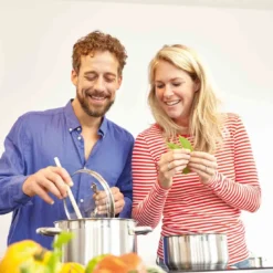 Schulte-Ufer Set 1071 Avanti Set, 9tlg. Edelstahl Topfset, Induktionstauglich, Inklusive 3 Glasdeckel & 2 Bratpfannen, Innenskalierung, Schüttrand -Angebote Gourmet Kueche Store 1f74bd6938f2180d541e70327ff357d9