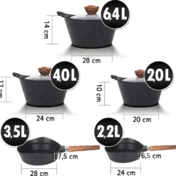 Fiora Topfset 19 Teilig Antihaftbeschichtung Aluguss Induktion Für Alle Herdarten Spülmaschinengeeignet Kochtöpfe Mit Pfannen -Angebote Gourmet Kueche Store 2018da28d7f64c539a4f6908292d02a5