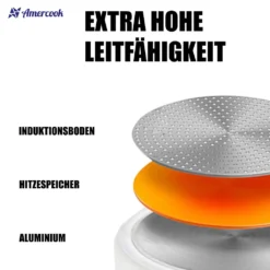 AMERCOOK Brittany 26 Cm Kochtopf Mit Deckel - Kasserolle Mit Deckel Für Alle Herdarten Topf Induktionsgeeignet Antihaft - Steinoptik Induktionstopf Antihaft- & Silikonbeschichtet Milchtopf 15 AMERCOOK Brittany 26 Cm Kochtopf Mit Deckel - Kasserolle Mit Deckel Für Alle Herdarten Topf Induktionsgeeignet Antihaft - Steinoptik Induktionstopf Antihaft- & Silikonbeschichtet Milchtopf -Angebote Gourmet Kueche Store 204712e1476e2316d399d7d67a6e29c7