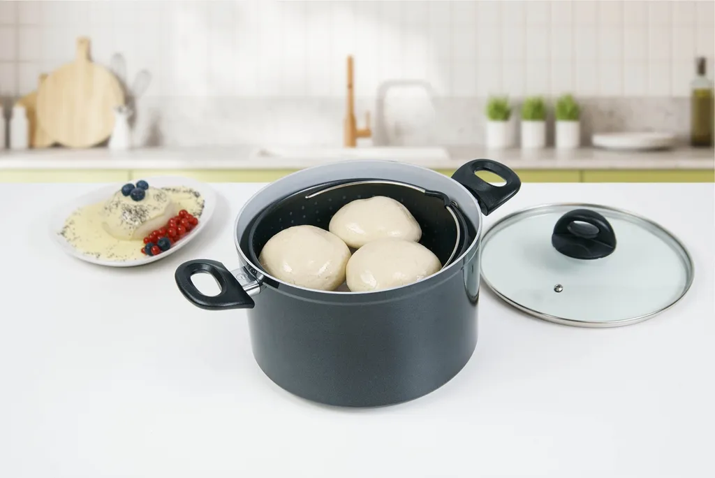 Genius Cerafit Magic Pot Kochtopf-Set 20cm - Topf 3,7l Mit Siebeinsatz & Glas-Deckel Für Einfaches Kochen, Drehen, Dünsten & Servieren; A24661 9 Genius Cerafit Magic Pot Kochtopf-Set 20cm - Topf 3,7l Mit Siebeinsatz & Glas-Deckel Für Einfaches Kochen, Drehen, Dünsten & Servieren; A24661 – Bild 7