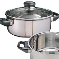 Edelstahl Bräter Kochtopf Bratentopf Topf Induktion Mit Glasdeckel Ø 20 Cm