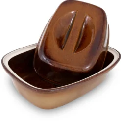 Original KERAZO Bräter 3 Liter Aus Steinzeug-Keramik Mit Deckel Braun-geflammt -Angebote Gourmet Kueche Store 2a2a44747384ef7deaf739ed476487b8