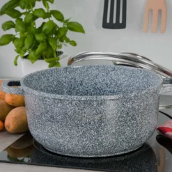Graue Töpfe Und Kasserolle Mit Marmorbeschichtung -Angebote Gourmet Kueche Store 2de6d3dcea18520b2775488b849927cc