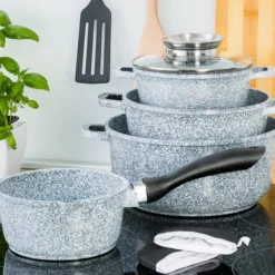 Graue Töpfe Und Kasserolle Mit Marmorbeschichtung -Angebote Gourmet Kueche Store 30eb7bdf361ace11b669659785c50e93