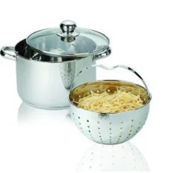 BEYOND® Edelstahl Kochtopf 24 Cm, Mit Glasdeckel Und Herausnehmbarem Siebeinsatz -Angebote Gourmet Kueche Store 3349d2b45dea19381de3fd4798efa1d1