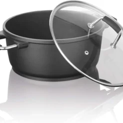 Bratoni Aluguss Kochtopf 24cm 4,5L | Glasdeckel | Antihaft | Kraztfest | Schwarz -Angebote Gourmet Kueche Store 3d7dc41fa39638fdb9ee4304360da715