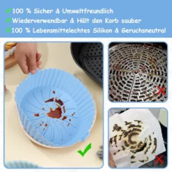 3x Air Fryer Silikontopf Wiederverwendbarer Ofen Multif Cooking Baking Tray Liner Für Ofen, Mikrowelle, Kuchenbackform, Dampfgarer -Angebote Gourmet Kueche Store 3f88021c6f2b0f5aba2feeef3e1e5299