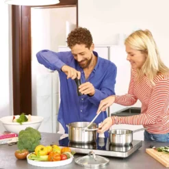 Schulte-Ufer Set 1071 Avanti Set, 9tlg. Edelstahl Topfset, Induktionstauglich, Inklusive 3 Glasdeckel & 2 Bratpfannen, Innenskalierung, Schüttrand -Angebote Gourmet Kueche Store 4026ca5222578cceec482d173a2dcc82