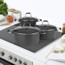 Bratoni Aluguss Kochtopf 24cm 4,5L | Glasdeckel | Antihaft | Kraztfest | Schwarz -Angebote Gourmet Kueche Store 4b833fbca185575a3e6ac51de6d8b2c1