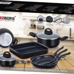 Herzberg HG-5003BK: 8-Teiliges Marmor-Kochgeschirr-Set - Schwarz -Angebote Gourmet Kueche Store 567d465c2ca701566ef3a5bca42cc997