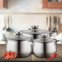 Maison & Kitchen - Kochtopfset - Pfannenset 13-teilig - Edelstahl - Kochgeschirr Set Mit Glasdeckel - Induktionsgeeignet - Stielpfanne / Bratpfanne - PFAS-frei -Angebote Gourmet Kueche Store 5833c5c621682f1aeddeb7c39147ffba