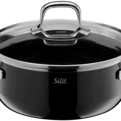 Silit Elegance Line Kochtopf Groß, 20 Cm, Glasdeckel, Bratentopf 2,4l, Topf Induktion, Silargan Funktionskeramik