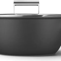 SMEG Kochtopf Mit Deckel Matt Schwarz - Ø 24 Cm / 4,6 Liter -Angebote Gourmet Kueche Store 59d38846436477383de9a89104a481f7