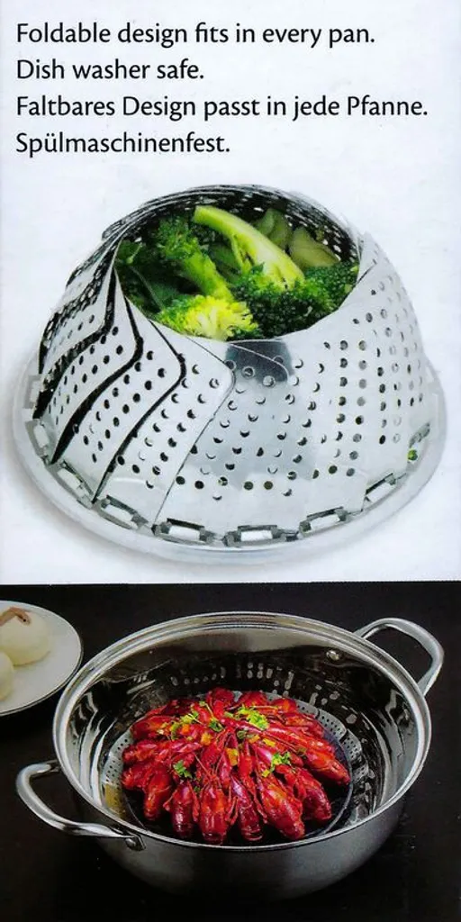 Edelstahl Dampfgareinsatz Dampfkorb, Ø 25cm Durchmesser, Dämpfeinsatz Dampfgarer Dampfgareinsatz Dünsteinsatz 6 Edelstahl Dampfgareinsatz Dampfkorb, Ø 25cm Durchmesser, Dämpfeinsatz Dampfgarer Dampfgareinsatz Dünsteinsatz – Bild 5