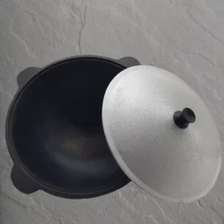 Kazan Gusseisen 16 Liter Mit Aludeckel Usbekischer Kasan Glatter Boden