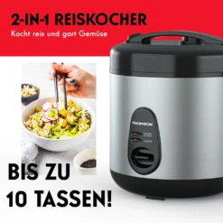 THOMSON THRC918X - Reiskocher - Silber/schwarz -Angebote Gourmet Kueche Store 6a51ed306f4dfbe6087ae480f4b75666