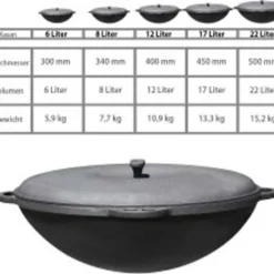 GUSSEISEN KAZAN 17 L (ASIATISCHE KASAN) Mit DECKEL, KESSEL, SYTON, -Angebote Gourmet Kueche Store 70e186394f048aa398f67caec639f805