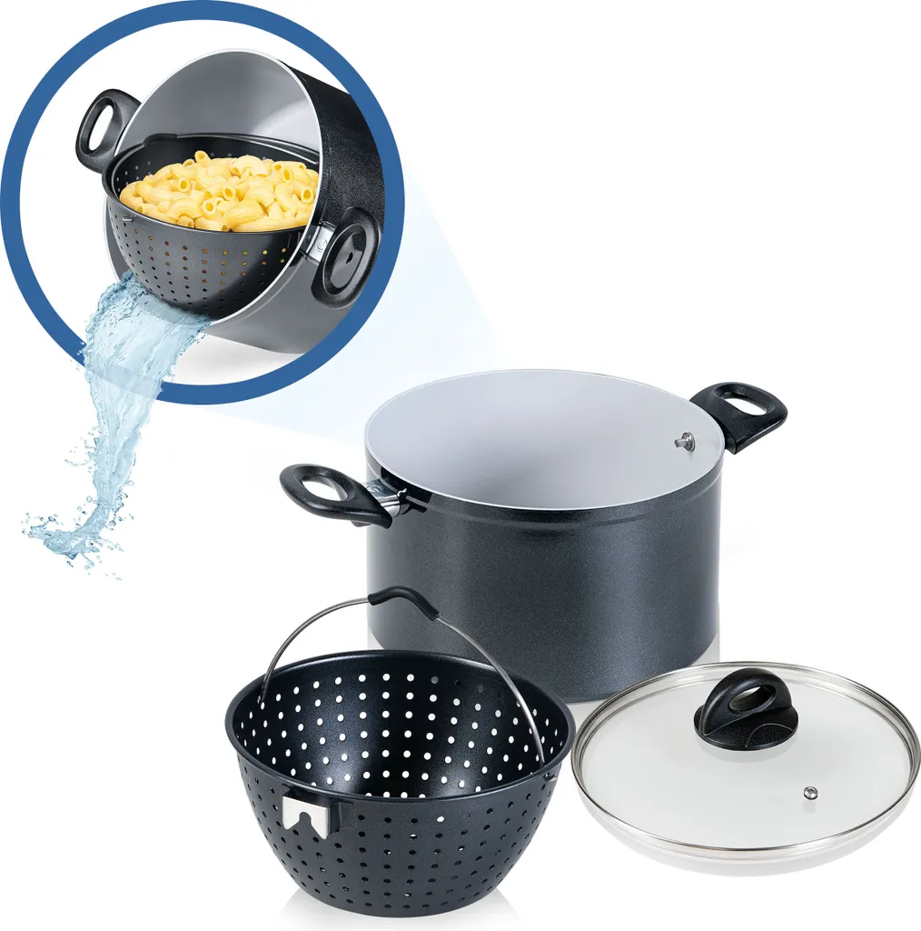 Genius Cerafit Magic Pot Topf Mit Siebeinsatz Kochtopf Ø 24 Cm Set 3-tlg; A24662 3 Genius Cerafit Magic Pot Topf Mit Siebeinsatz Kochtopf Ø 24 Cm Set 3-tlg; A24662