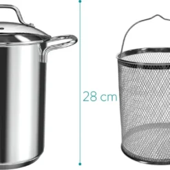 Navaris Spargeltopf Kochtopf Nudeltopf 3,9l - Topf Zum Kochen Von Spargel Oder Spaghetti - Aus Edelstahl Mit Siebeinsatz - BPA-frei Spülmaschinenfest -Angebote Gourmet Kueche Store 738d13b4345918f78d552af4f1d9ceb8