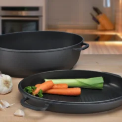 Universalbräter 7,5 L Alu-Gussbräter Multi-Grill-Bräter Deckel = Auflaufform