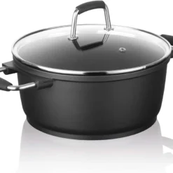 Bratoni Aluguss Kochtopf 24cm 4,5L | Glasdeckel | Antihaft | Kraztfest | Schwarz -Angebote Gourmet Kueche Store 7d682e3f41eb20e4f57858e672c65023