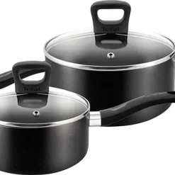 Tefal Signature 3er Set Kochtopf Soßentöpfe Mit Glasdeckel Ø 16/18 Cm & Milchtopf Ø 14 Cm Suppentopf Stieltopf Geeignet Für Alle Kochfelder Außer Induktion