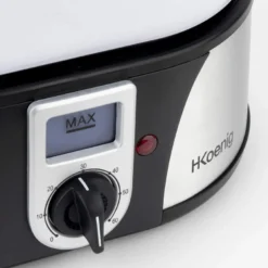 H.Koenig Elektro-Dampfgarer Ohne BPA 12 Liter, 3 Herausnehmbare Behälter, 1000 W, Timer Bis Zu 60 Minuten VAP12, Kunststoff, Metall, Single -Angebote Gourmet Kueche Store 7e0964901c2a007a980a7ae611b3a859