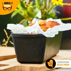 BBQ-Nerd© Kleine Brotbackform 3 L - Gusseisen Kastenform Mit Deckel - Backform Für Ofen, Grill, Feuer - Brottopf Dutch Oven Für Hackbraten Fleischkäse Brot -Angebote Gourmet Kueche Store 816e334e52c3776de8de82d715a2c3c0
