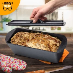 BBQ-Nerd© Kleine Brotbackform 3 L - Gusseisen Kastenform Mit Deckel - Backform Für Ofen, Grill, Feuer - Brottopf Dutch Oven Für Hackbraten Fleischkäse Brot -Angebote Gourmet Kueche Store 836016a337e651a3bc1d03a59066caba
