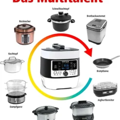 Elektrischer Dampfdruck- & Multikocher MD 1000 MeinHans, 14 Automatik-Kochprogramme, Temperaturbereich Von 40 °C-170 °C, Dampfdruck-Kochen, Backen, Braten, Slow-Cooking, Sous Vide Und Mehr -Angebote Gourmet Kueche Store 8ebc32625f31480efa7df3d56416836f