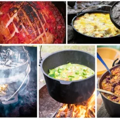 FireRocket Dutch Oven 6qt 5,5L Ohne Füße Premium Gusseisen Schmortopf Gusstopf Feuertopf Bräter Eingebrannt Niederländischer Kochtopf Verschiedene Größen -Angebote Gourmet Kueche Store 9674dbe9c48a2e8435e75d4a20385b57