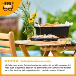 BBQ-Nerd© Kleine Brotbackform 3 L - Gusseisen Kastenform Mit Deckel - Backform Für Ofen, Grill, Feuer - Brottopf Dutch Oven Für Hackbraten Fleischkäse Brot -Angebote Gourmet Kueche Store 9dcb33b712990702919c1a07810fd30b