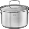Rösle RÖSLE Basic Line Kochtopf Ø 24 Cm, Edelstahl 18/10, Mit Schüttrand Und Glasdeckel, Spülmaschinen- Und Induktionsgeeignet