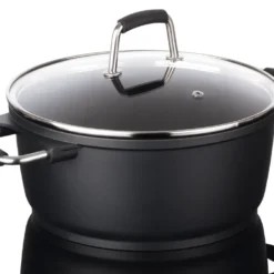 Bratoni Aluguss Kochtopf 24cm 4,5L | Glasdeckel | Antihaft | Kraztfest | Schwarz -Angebote Gourmet Kueche Store a3c8ebb11a25dd2449b2b5858816c657