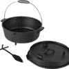 Mucola 5,7 Liter Dutch Oven Feuerkessel Gusseisen Kessel Bräter Camping Grillpfanne BBQ Gusstopf Deckelheber Topf Pfanne Gulaschtopf Potjie -Angebote Gourmet Kueche Store a8038c39bfbdfc5915c1b1af90ce2650