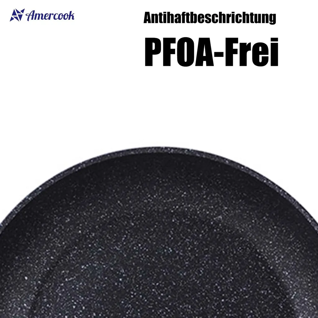 AMERCOOK Brittany 26 Cm Kochtopf Mit Deckel - Kasserolle Mit Deckel Für Alle Herdarten Topf Induktionsgeeignet Antihaft - Steinoptik Induktionstopf Antihaft- & Silikonbeschichtet Milchtopf 6 AMERCOOK Brittany 26 Cm Kochtopf Mit Deckel - Kasserolle Mit Deckel Für Alle Herdarten Topf Induktionsgeeignet Antihaft - Steinoptik Induktionstopf Antihaft- & Silikonbeschichtet Milchtopf – Bild 4