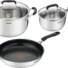 Tefal G7155S14 Cook&Cool Edelstahl Topfset 5-teilig Mit Glasdeckel Inkl. 28 Cm Bratpfanne Mit ThermoSpot, Für Alle Herdarten -Angebote Gourmet Kueche Store b01fbdcecd02716c950ec3d01ef50802