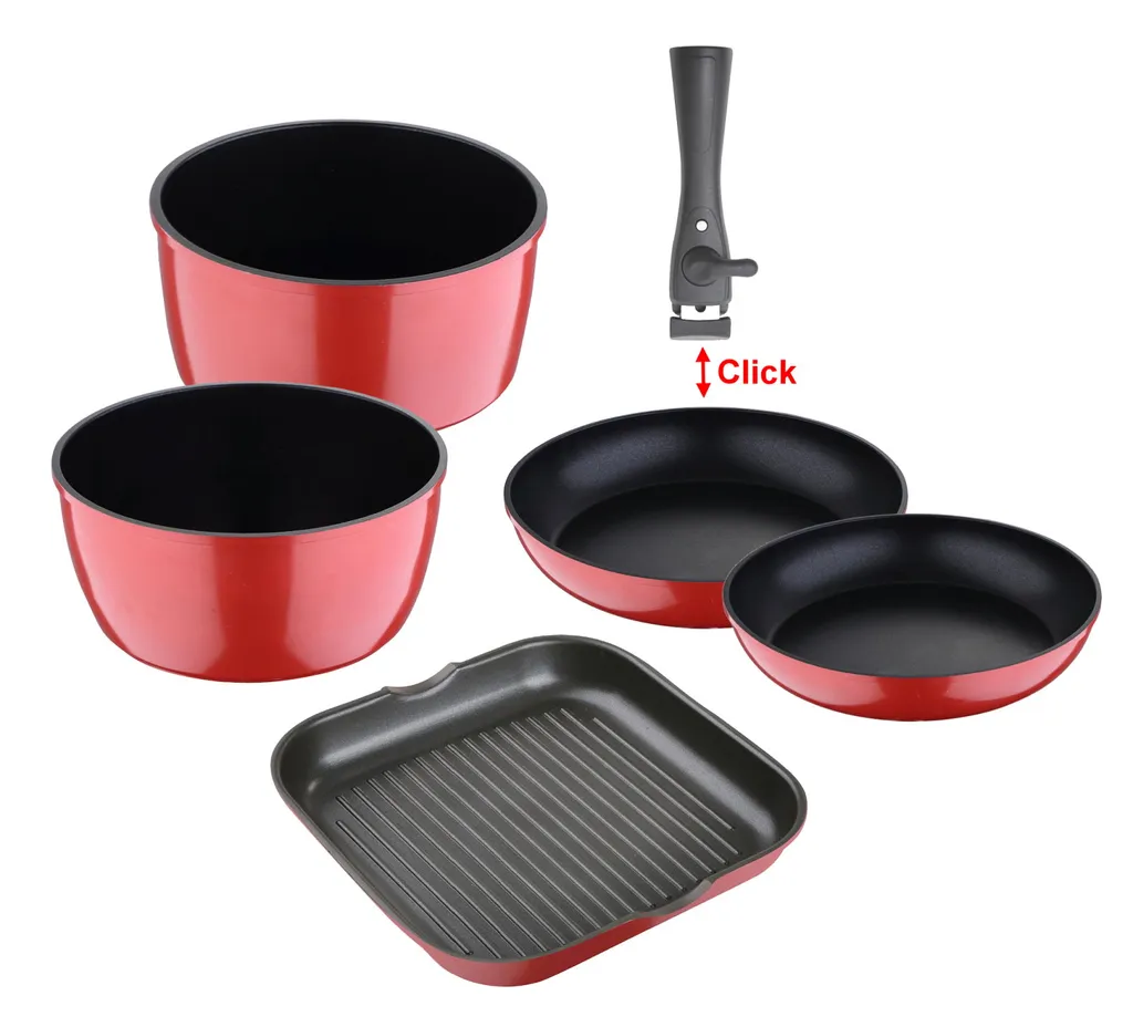 Bergner Induktion Grill Bratpfanne Kasselrolle Topf Kochtopfset Click & Cook Set, Ausführung:Topf Ø 16cm 3 Bergner Induktion Grill Bratpfanne Kasselrolle Topf Kochtopfset Click & Cook Set, Ausführung:Topf Ø 16cm