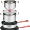 TEFAL G720S604 6-teiliges Stapelbares Kochgeschirrset OPTI'SPACE - Edelstahl - Alle Kochfelder Inklusive Induktion -Angebote Gourmet Kueche Store b9011cca4cc1a56b2a980702a9f6b296
