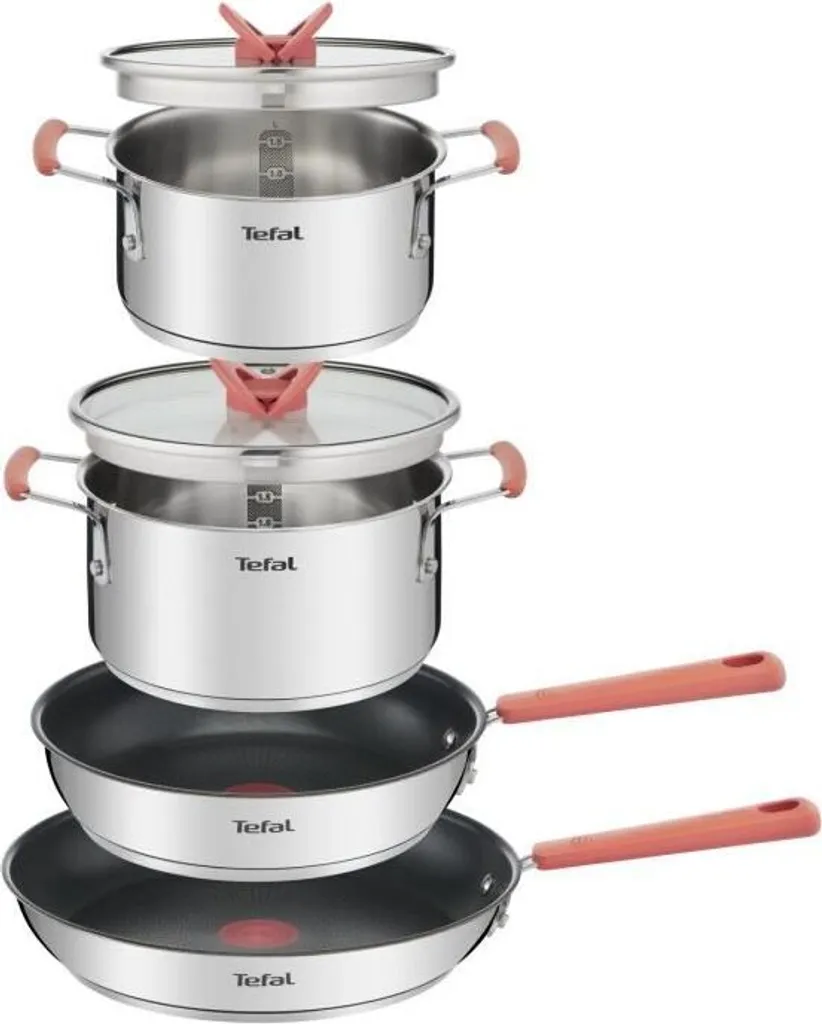 TEFAL G720S604 6-teiliges Stapelbares Kochgeschirrset OPTI'SPACE - Edelstahl - Alle Kochfelder Inklusive Induktion 3 TEFAL G720S604 6-teiliges Stapelbares Kochgeschirrset OPTI'SPACE - Edelstahl - Alle Kochfelder Inklusive Induktion