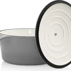 BBQ-Toro Cocotte | 4,0 Liter - Ø 24 Cm | Gusseisen, Emailliert, Grau