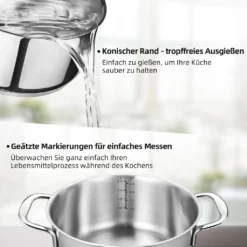 Topf-Set Topfset Induktion 10-teilig Edelstahl Kochtopf Set Mit Glasdeckel Edelstahl 18/10, Unbeschichtet Für Gas, Elektro, Halogen, Induktionsherde 10 Topf-Set Topfset Induktion 10-teilig Edelstahl Kochtopf Set Mit Glasdeckel Edelstahl 18/10, Unbeschichtet Für Gas, Elektro, Halogen, Induktionsherde -Angebote Gourmet Kueche Store c3279c9067c8af357baed8356002fdbf