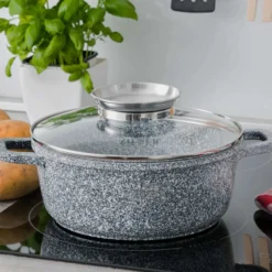 Graue Töpfe Und Kasserolle Mit Marmorbeschichtung -Angebote Gourmet Kueche Store c9039fe9c76cf7d9c00df7412d3eb067